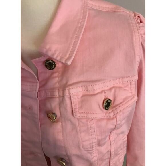 Lilly Pulitzer Laylani Calla Lilly Pink Denim Jacket - Size Small - Picture 2 of 12